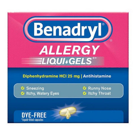 Benadryl, Dye Free Allergy Relief Liqui Gels, 24 ct
