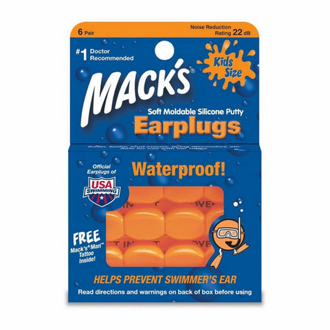 Mack's, Kids Soft Moldable Silicone Ear Plugs, 6 Pairs