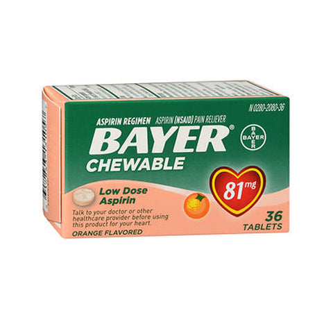 Bayer, Children's Aspirin Chewable Low Dose, 81 mg, Orange 36 tabs