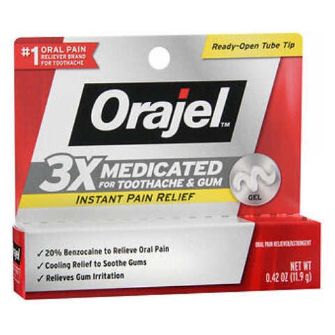 Orajel, Maximum Strength Toothache Pain Relief Gel, 0.42 oz