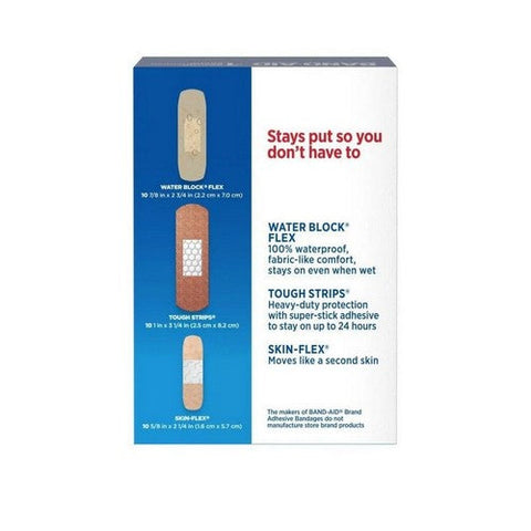 Band-Aid, Adhesive Bandages Variety Pack, 30 Count Band-Aid