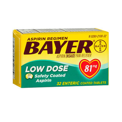Bayer, Aspirin Regimen Low Dose, 81 mg, 32 Coated Tablets
