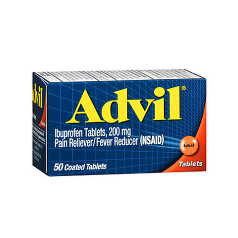 Advil, Pain Reliever And Fever Reducer Coated Tablets, 200 mg, 50 tabs