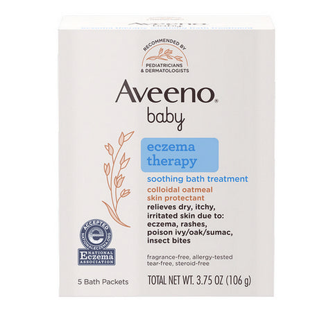 Aveeno, Baby Soothing Bath Treatment, Fragrance Free 5 pkts