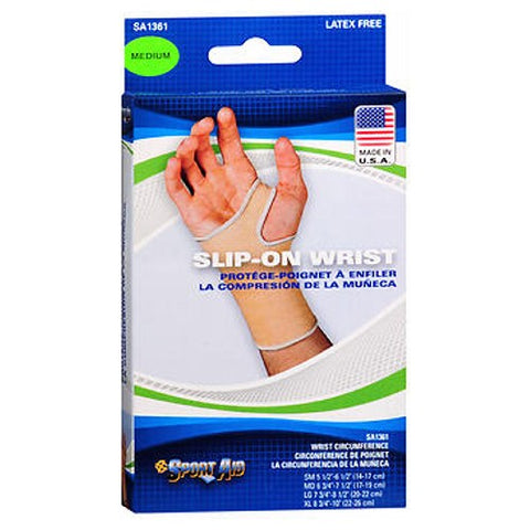 Sport Aid, Slip On Wrist Brace Beige Medium, 1 Each