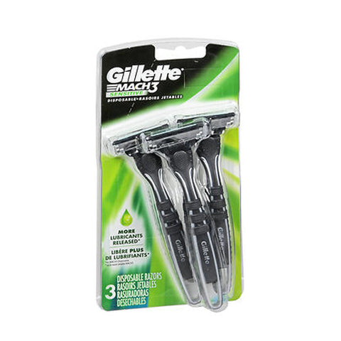 Gillette, Mach3 Disposable Razors Sensitive, 3 each