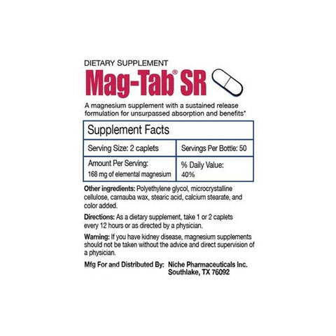Mag-Tab, Mag Tab Sr Magnesium Supplement, 100 tabs Mag-Tab