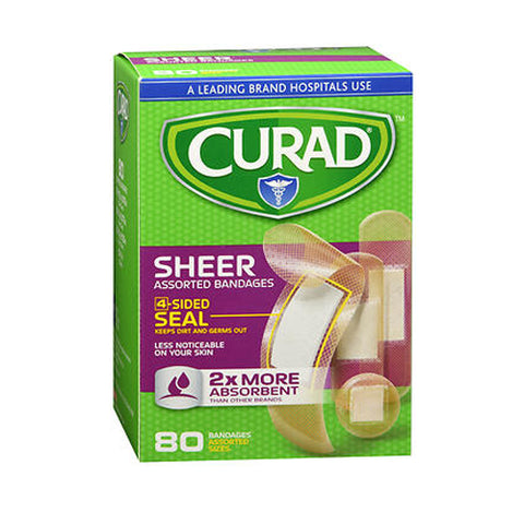 Curad, Sheer Bandages Assorted, 80 Each