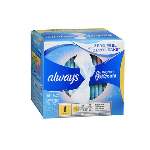 Tampax, Always Infinity Regular Pads With Wings, 18 ct