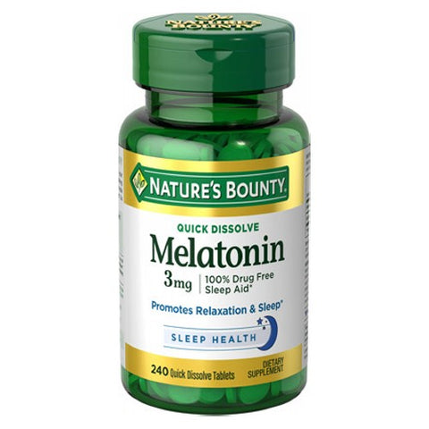 Nature's Bounty, Melatonin Quick Dissolve, 3 mg, 240 tabs