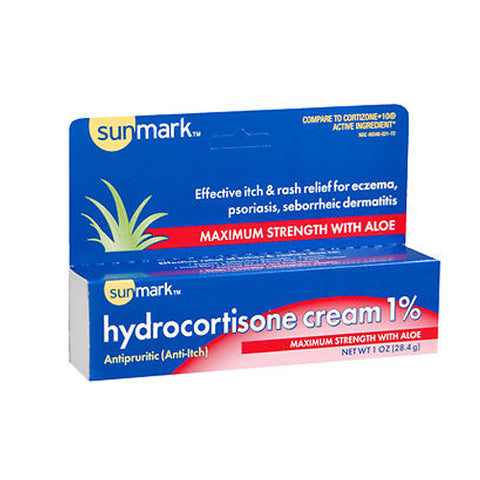 Sunmark, Hydrocortisone Cream 1% Maximum Strength With Aloe, 1 Oz