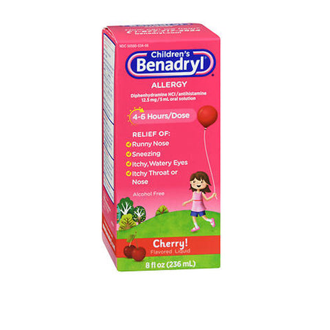 Benadryl, Childrens Allergy Liquid, Cherry 8 oz