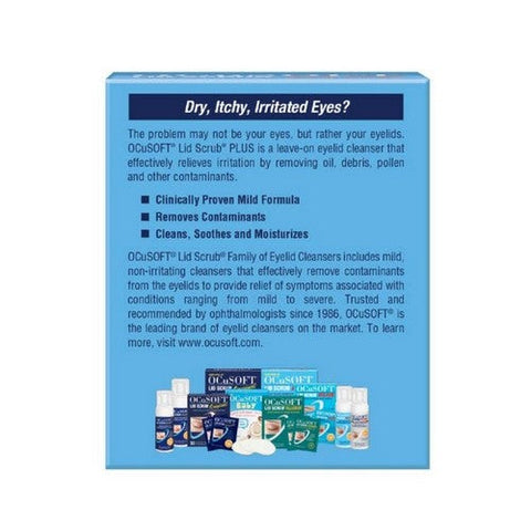 Ocusoft, Lid Scrub Plus Eyelid Cleanser Pre Moistened Pads, 30 each Ocusoft
