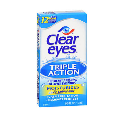 Clear Eyes, Triple Action Relief Eye Drops, 0.5 oz
