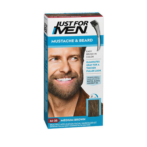 Just For Men, Color Gel Mustache Beard, Medium Brown 1 each