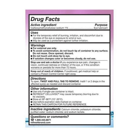 Refresh, Celluvisc Lubricant Eye Gel Single-Use Containers, 30 Count