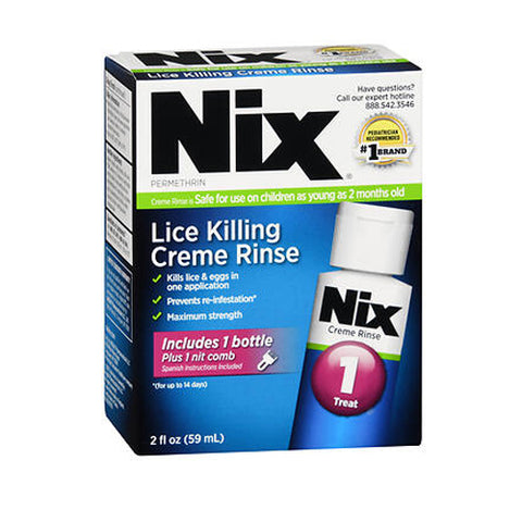 Nix, Lice Treatment Creme Rinse And Nit Removal Comb, 2 oz