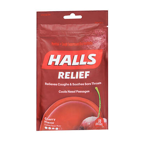 Halls, Mentho-Lyptus Cough Drops, Cherry 30 Each