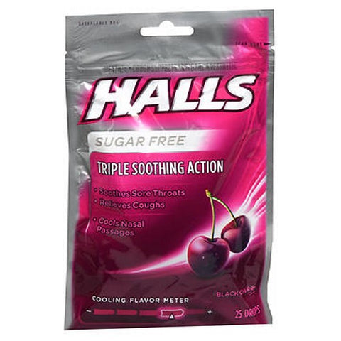 Halls, Cough Drops Sugar Free, Black Cherry 25 Each