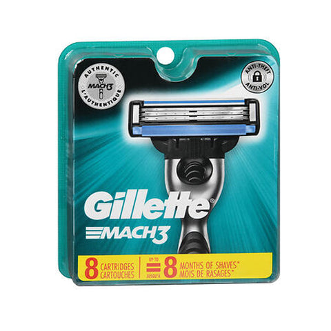 Gillette, Mach3 Cartridges, 8 each