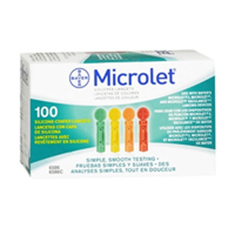 Microlet, Bayer Microlet Colored Lancets, Box Of 100