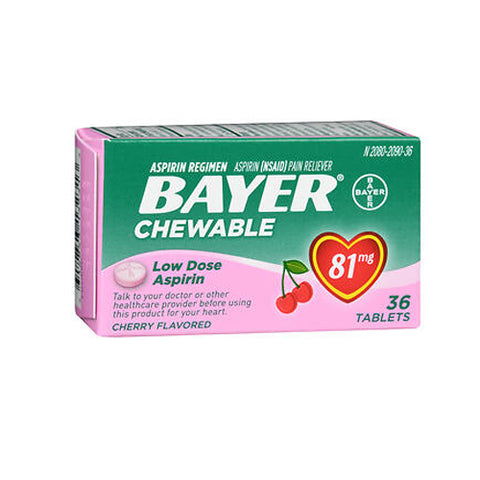 Bayer, Children's Aspirin Chewable Low Dose, 81 mg, Cherry 36 chewables