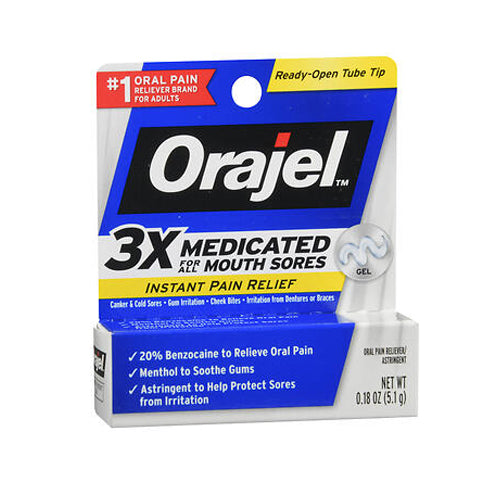Orajel, Orajel Mouth Sore Pain Relief Gel, 0.18 oz