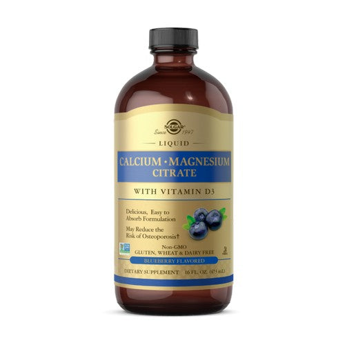 Solgar, Liquid Calcium Magnesium Citrate with Vitamin D3, Natural Blueberry Flavor 16 oz
