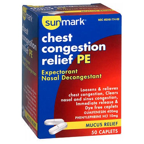 Sunmark Chest Congestion Relief Pe 50 tabs 