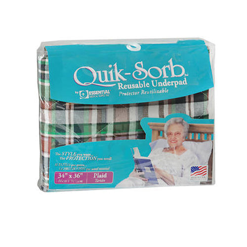 Essential Health Products, Essential Medical Supply Quik Sorb Underpad 34X36 Plaid, 1 each