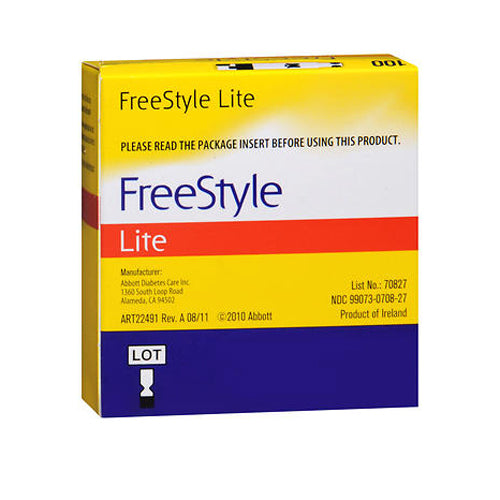 Freestyle Lite Blood Glucose Test Strips 100 each By Abbott Nutrition