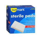 Sunmark Sterile Pads 2 x2 Inches 25 each By Sunmark