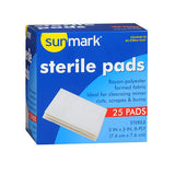 Sunmark Sterile Pads 3 Inches 25 each By Sunmark