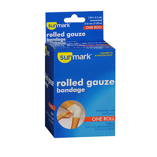 Sunmark Rolled Gauze Bandage 3 Inches X 2.5 Yards 1 each By Sunmark
