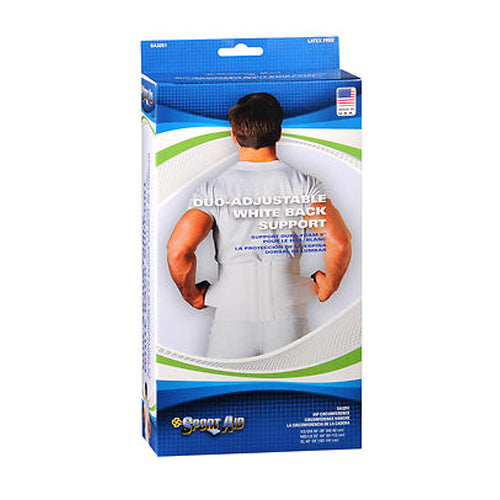 Sport Aid Duo-Adjustable White Back Support 9'' Medium Large 1 each By Sport Aid