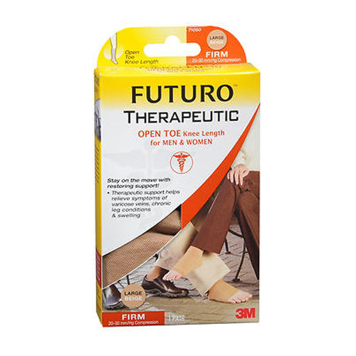 3M, Futuro Therapeutic Open Toe Knee Length Stockings Beige For Men Women, Large each