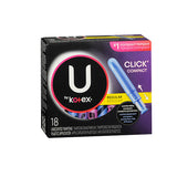 U By Kotex Click Tampons Unscented Regular 18 each By U By Kotex
