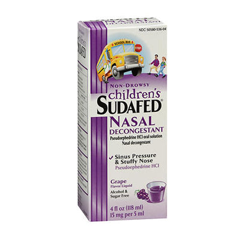 Sudafed Pe, Sudafed Children's Non-Drowsy Grape Flavored Liquid, 4 oz