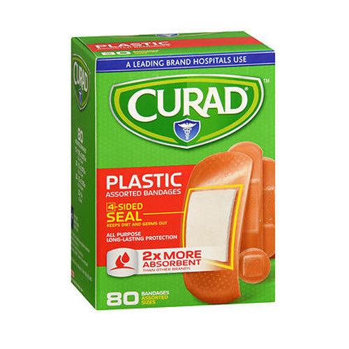 Curad, Curad Plastic Bandages Assorted Sizes, 80 Each