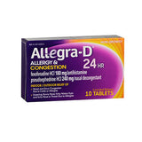 Allegra, Allegra-D 24 Hour Allergy Congestion Extended Release Tablets, 240 mg, 10 tabs