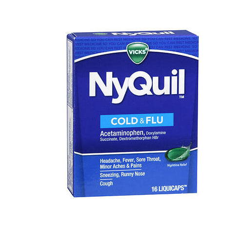 Vicks, Vicks Nyquil Cold And Flu Nighttime Relief Liquicaps, 16 caps