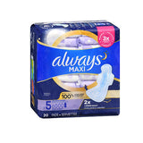Always Extra Heavy Overnight Maxi Pads With Flexi-Wings 20 each By Always Discreet