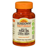 Sundown Naturals, Sundown Naturals Odorless Premium Omega-3 Fish Oil, 1290 mg, 72 Count