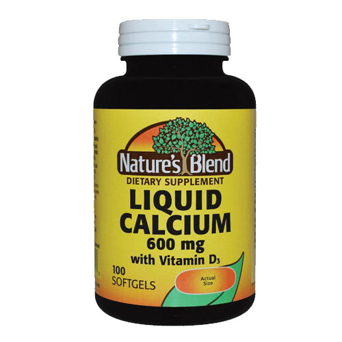 Nature's Blend, Natures Blend Liquid Calcium With Vitamin D, 600 mg, 100 caps