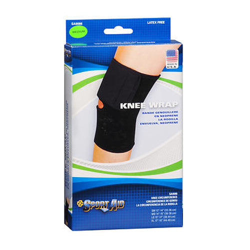 Sportaid Knee Wrap Neoprene Black Medium 14-15 inches 1 each By Sport Aid