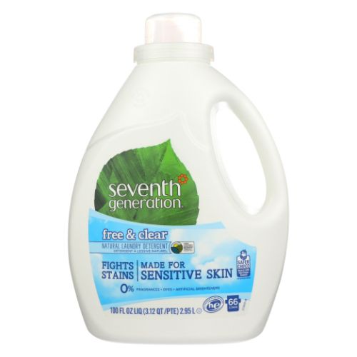 Natural 2X Concentrated Liquid Laundry Detergent Free and Clear 100 OZ By Seventh Generation