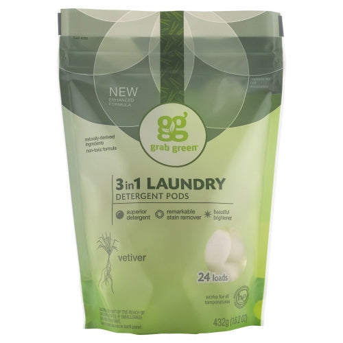 3-in-1 Laundry Detergent Vetiver 24 loads By Grab Green