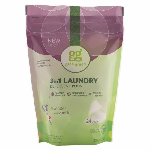 3-in-1 Laundry Detergent Lavender with Vanilla 24 loads By Grab Green