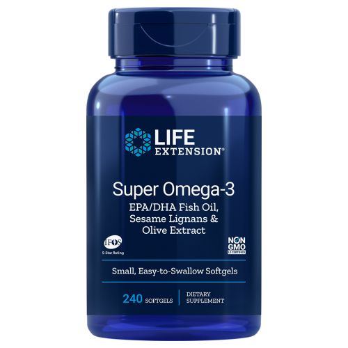 Super Omega-3 EPA DHA with Sesame Lignans & Olive Fruit 240 Softgels By Life Extension