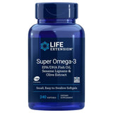 Super Omega-3 EPA DHA with Sesame Lignans & Olive Fruit 240 Softgels By Life Extension